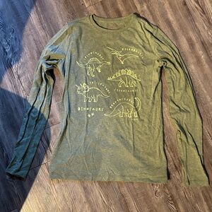 NWOT Cute Green Dinosaur Graphic Long Sleeve Shirt